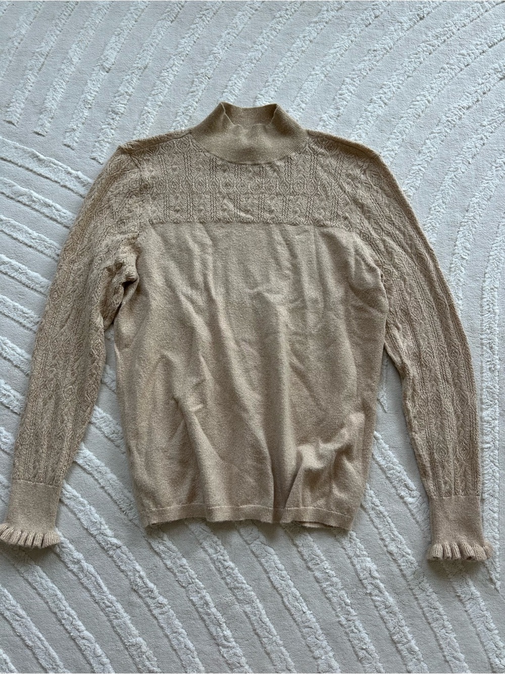 Loft | Cable-Knit Mock Neck Sweater